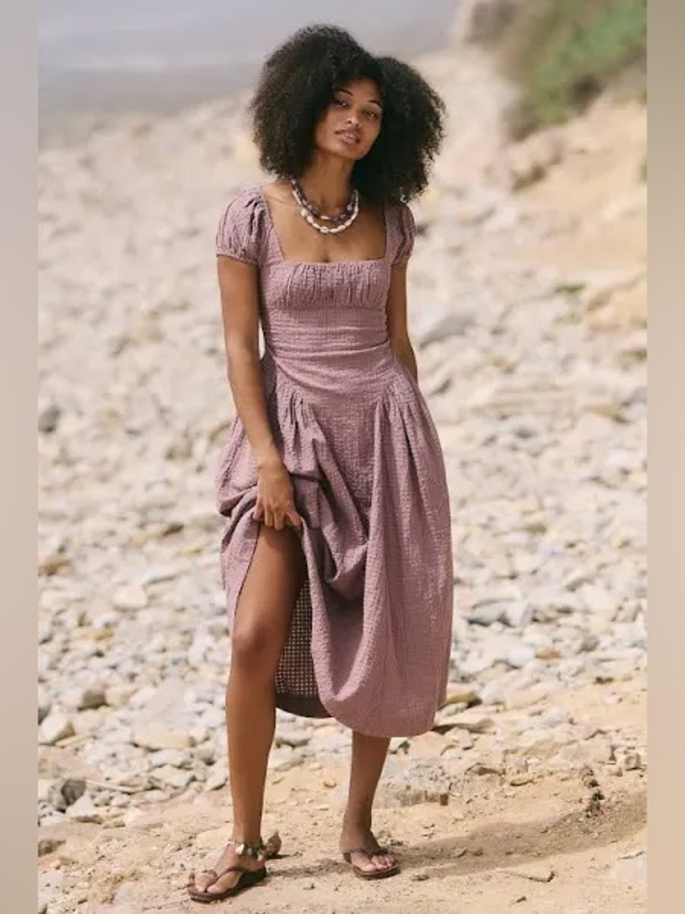 Free People Ciara Pucker
Check Midi Dress size medium